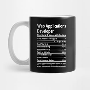 Web Applications Developer T Shirt - Nutritional and Undeniable Factors Gift Item Tee Mug